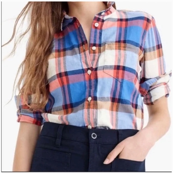 J. Crew Pacey Plaid Classic-fit Boy button up Shirt - Picture 6 of 8